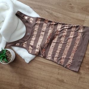 Old Navy Sleeveless Sequins Striped Front Woman’s Tank Top - Size Small (EUC)